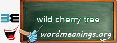 WordMeaning blackboard for wild cherry tree